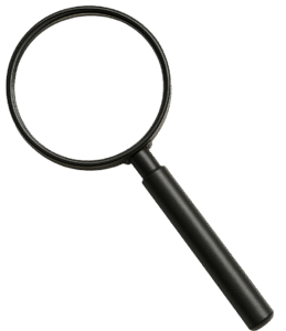 Dominion magnifying glass in Gray or Black without background