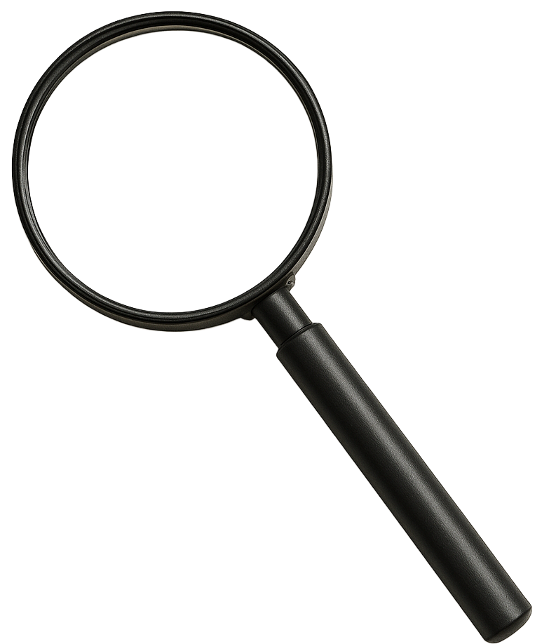 Dominion magnifying glass in Gray or Black without background